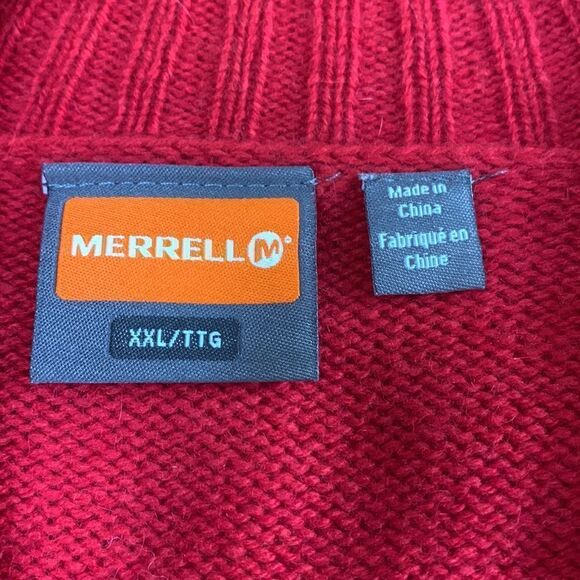 MERRELL quarter zip mock neck wool blend Raglan sleeve sweater men’s size XXL - Picture 5 of 10